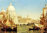 A Venetian Canal Scene with the Santa Maria della Salute by Henry Courtney Selous